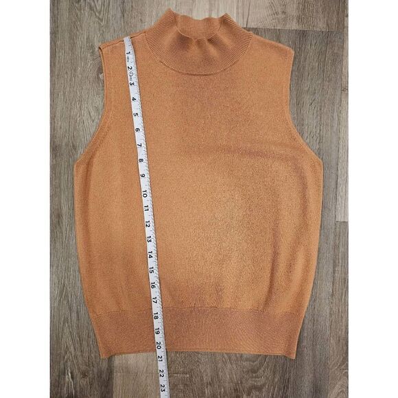 Ann Taylor Knit Ramie Camel color Tuttleneck size XS Vest - Picture 3 of 6